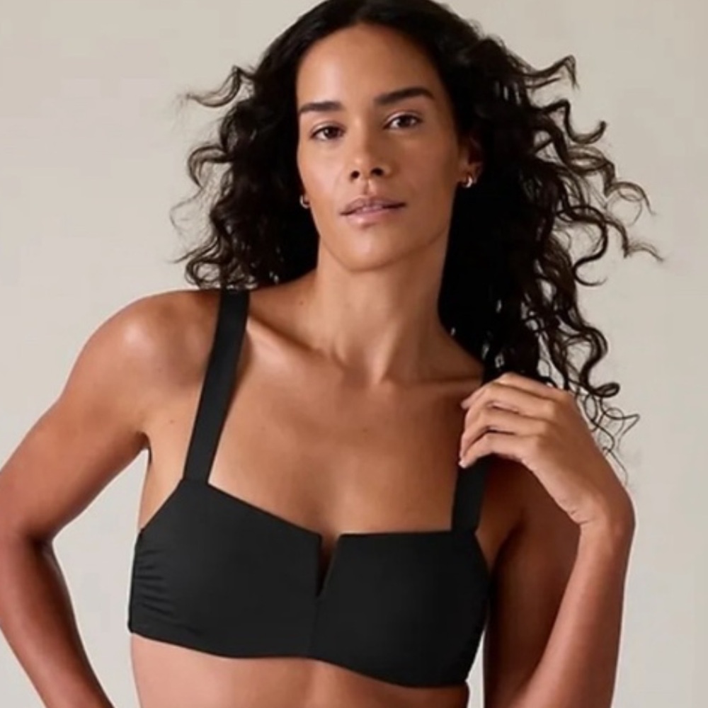 NWT Athleta Square Neck V Bikini Top, 34B/C